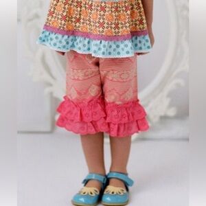 MATILDA JANE SUGAR RUSH Pink Cropped Ruffles Pants Happy & Free Size 6